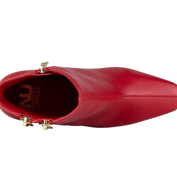 Stylish Modern Womens Red Green Metal High Heel Double Zipper Ankle Boots - Picture 8 of 8